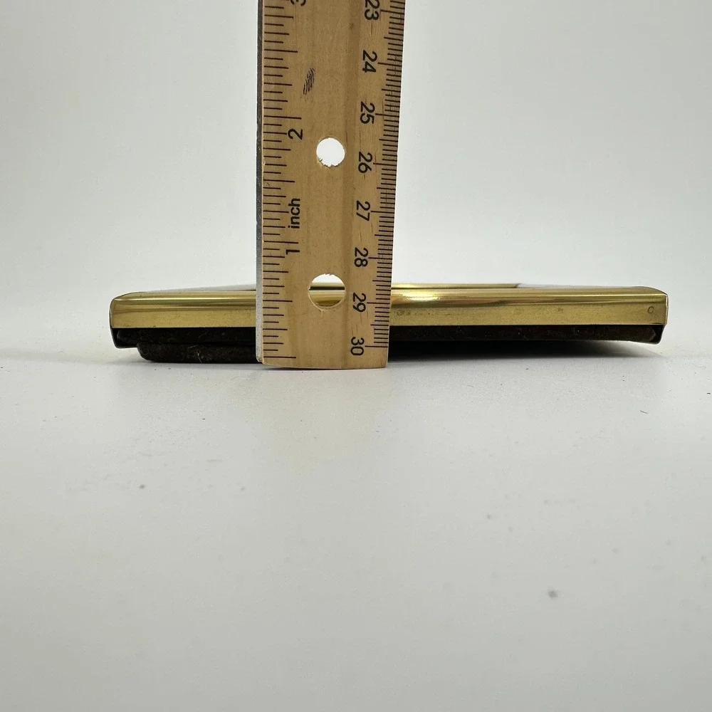Vintage Gold Tone Metal 5x7 Tabletop Picture Frame with Velvet Back